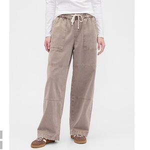 GAP High Rise Pull-On Wide-Leg Utility Jeans, L